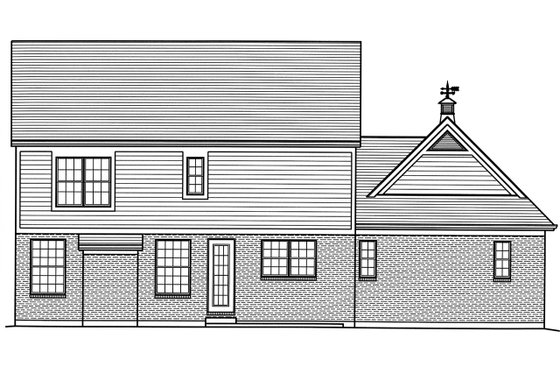 Exterior - Rear Elevation for Traditional House Plan #46-878 - 4 bed, 2.5 bath