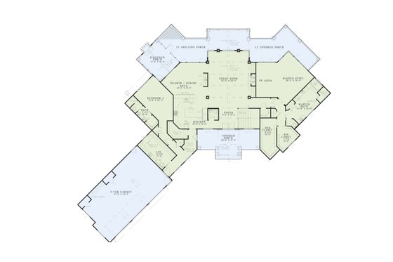Floor Plan - Main Floor for Craftsman House Plan #17-2358 - 4 bed, 4.5 bath