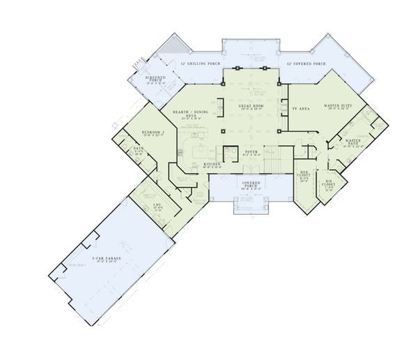 Craftsman Floor Plan - Main Floor Plan #17-2358