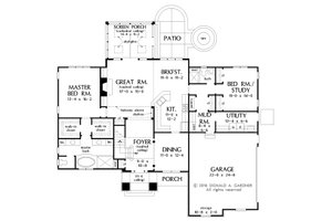 Floor Plan - Main Floor for European House Plan #929-1022 - 5 bed, 4 bath