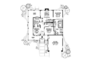 Floor Plan - Main Floor for Country House Plan #72-103 - 2 bed, 2 bath