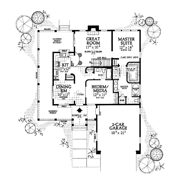 Dream House Plan - Country Floor Plan - Main Floor Plan #72-103