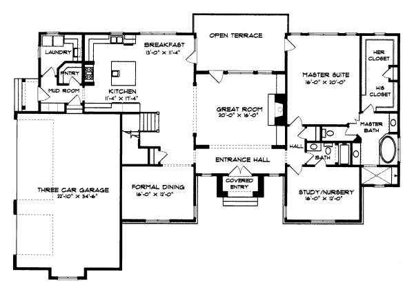 House Plan Design - European Floor Plan - Main Floor Plan #413-831