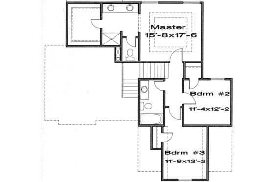 Floor Plan - Upper Floor for Traditional House Plan #6-110 - 4 bed, 2.5 bath