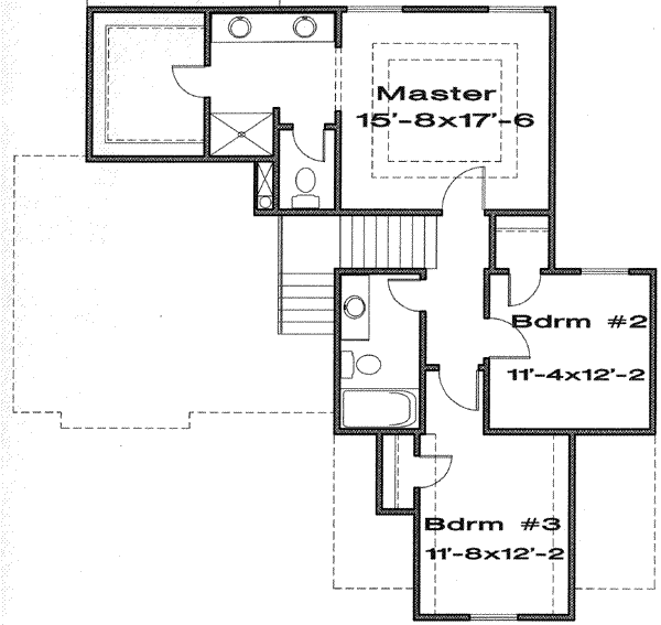Traditional Floor Plan - Upper Floor Plan #6-110