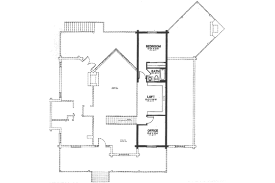 Floor Plan - Upper Floor for Log House Plan #115-161 - 4 bed, 3 bath