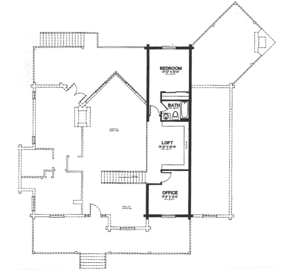 Log Floor Plan - Upper Floor Plan #115-161