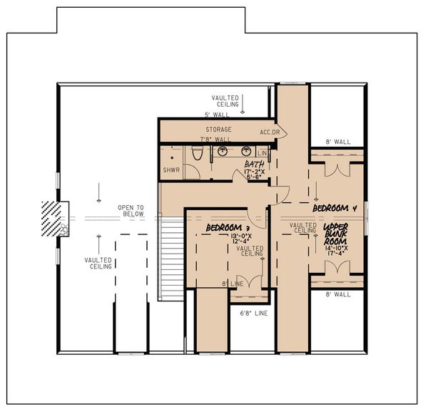 Country Floor Plan - Upper Floor Plan #923-30