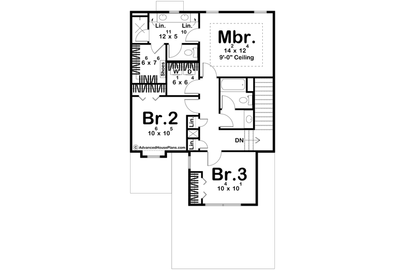 Home Plan - Floor Plan - Upper Floor for Modern House Plan #455-530 - 3 bed, 2.5 bath