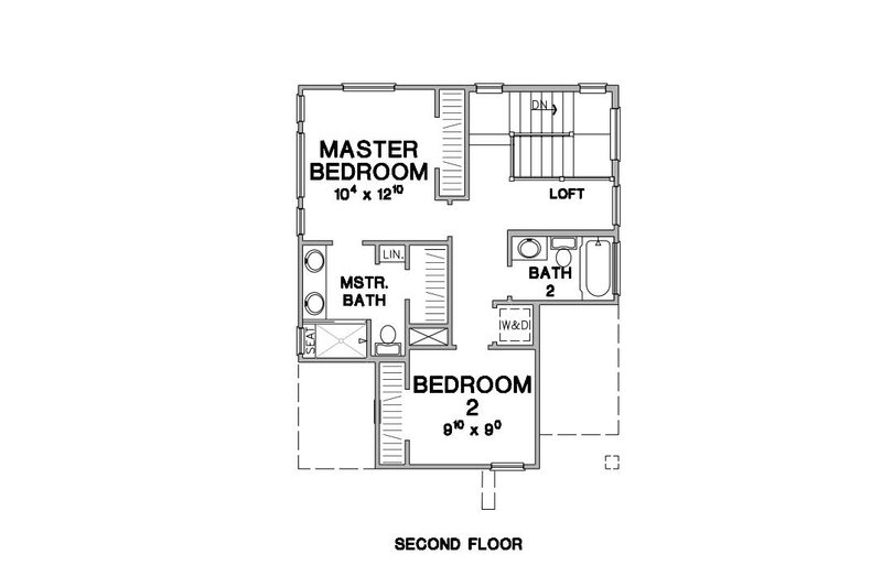 Home Plan - Floor Plan - Upper Floor for Contemporary House Plan #472-449 - 2 bed, 2.5 bath