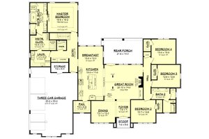 Floor Plan - Main Floor for Farmhouse House Plan #430-202 - 4 bed, 2.5 bath