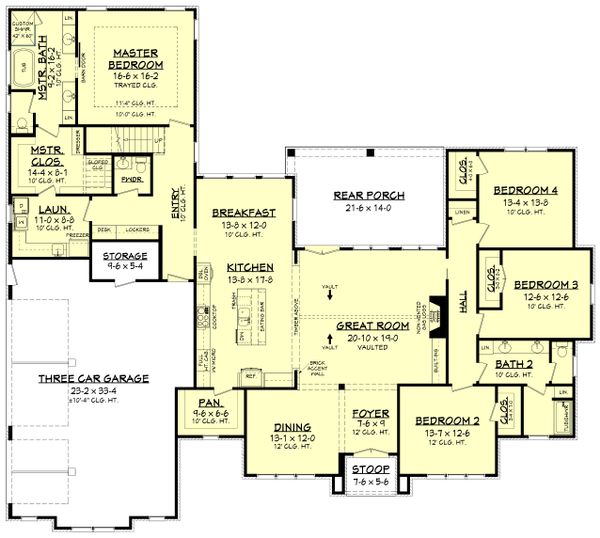 Architectural House Design - Farmhouse Floor Plan - Main Floor Plan #430-202