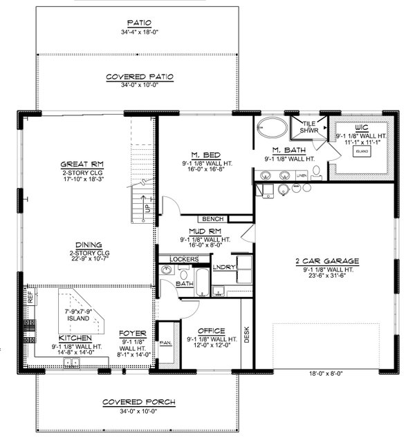 Architectural House Design - Barndominium Floor Plan - Main Floor Plan #1064-372
