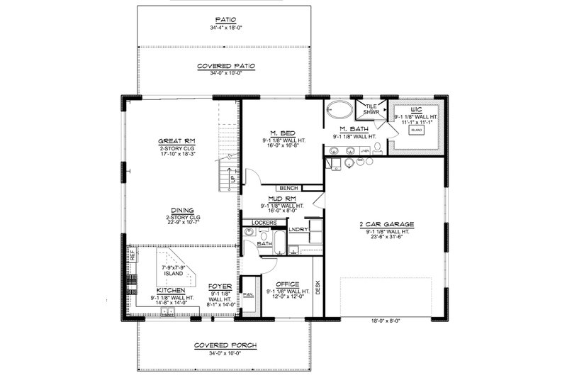 Dream House Plan - Floor Plan - Main Floor for Barndominium House Plan #1064-372 - 3 bed, 3 bath