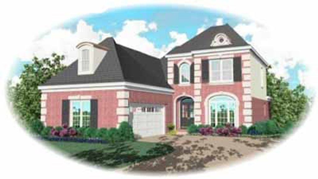 Exterior - Front Elevation 2 for European House Plan #81-246 - 3 bed, 2.5 bath