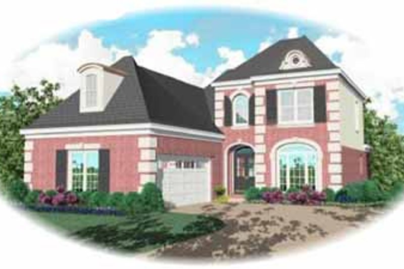 Exterior - Front Elevation 2 for European House Plan #81-246 - 3 bed, 2.5 bath