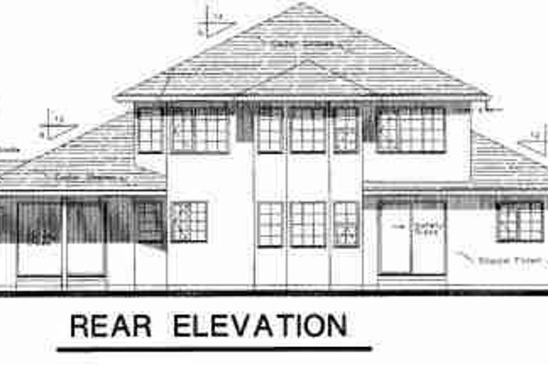 House Plan Design - Exterior - Rear Elevation for European House Plan #18-8966 - 3 bed, 2.5 bath