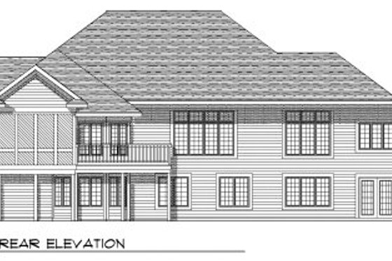 Exterior - Rear Elevation for European House Plan #70-764 - 4 bed, 3 bath