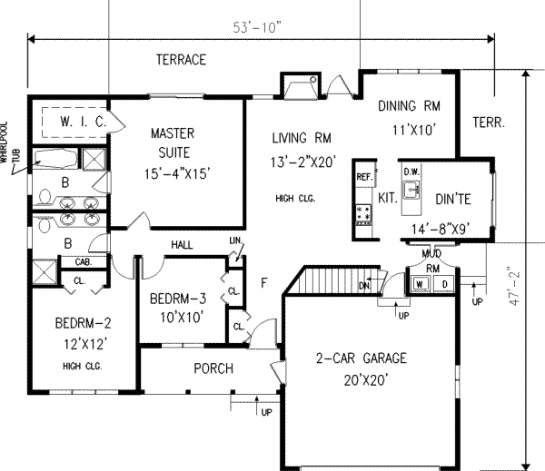 Traditional Floor Plan - Main Floor Plan #3-118