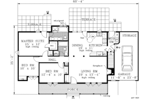 Floor Plan - Main Floor for Farmhouse House Plan #3-109 - 3 bed, 2 bath