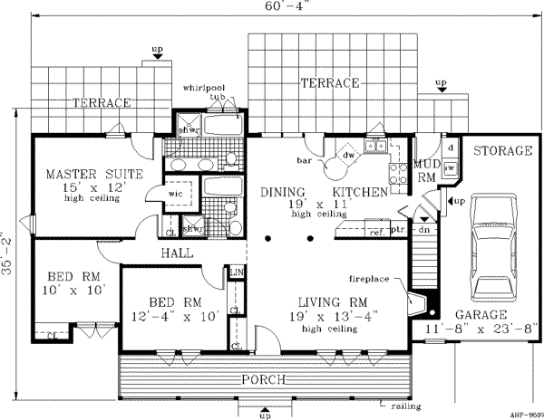 Farmhouse Floor Plan - Main Floor Plan #3-109