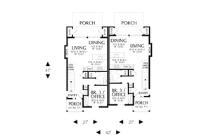 Floor Plan - Main Floor for Farmhouse House Plan #48-1106 - 3 bed, 2.5 bath