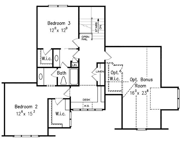 House Design - Traditional Floor Plan - Upper Floor Plan #927-6