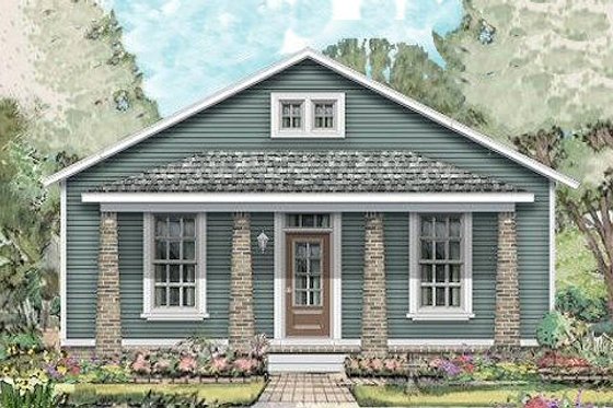 Exterior - Front Elevation for Traditional House Plan #424-200 - 3 bed, 2 bath