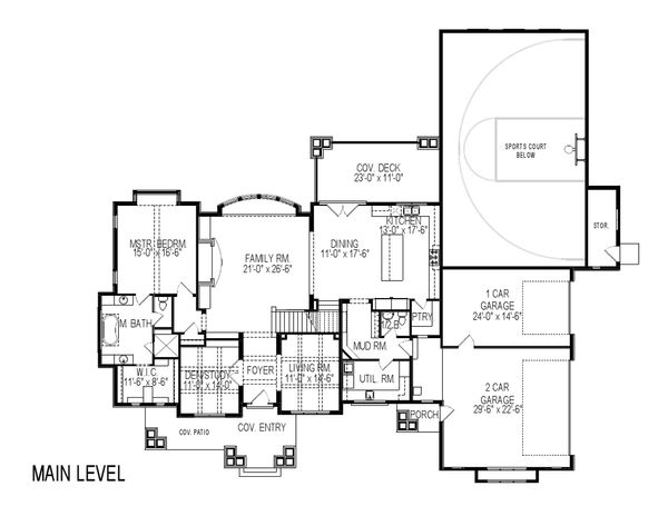 House Design - Craftsman Floor Plan - Main Floor Plan #920-24