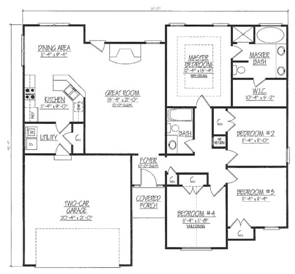 Ranch Floor Plan - Main Floor Plan #412-138