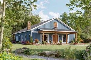 Exterior - Front Elevation Architectural House Design - Barndominium Exterior - Front Elevation Plan #21-474