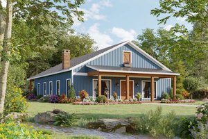 Barndominium Exterior - Front Elevation Plan #21-474