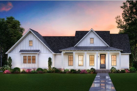 Dream House Plan - Farmhouse Exterior - Front Elevation Plan #1074-25
