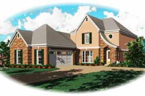 Exterior - Front Elevation for European House Plan #81-271 - 4 bed, 3 bath
