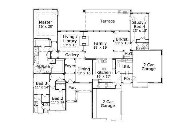 European Floor Plan - Main Floor Plan #411-531