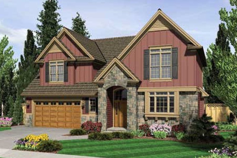 House Blueprint - Craftsman Exterior - Front Elevation Plan #48-236
