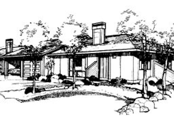 Exterior - Front Elevation for Modern House Plan #303-244 - 2 bed, 1 bath