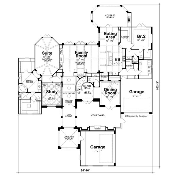 European Floor Plan - Main Floor Plan #20-2569