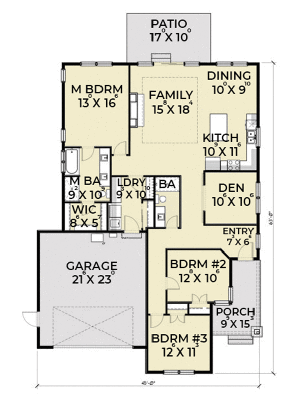 Architectural House Design - Craftsman Floor Plan - Main Floor Plan #1070-27