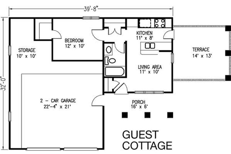 House Blueprint - Floor Plan - Other Floor for Bungalow House Plan #410-101 - 2 bed, 3 bath