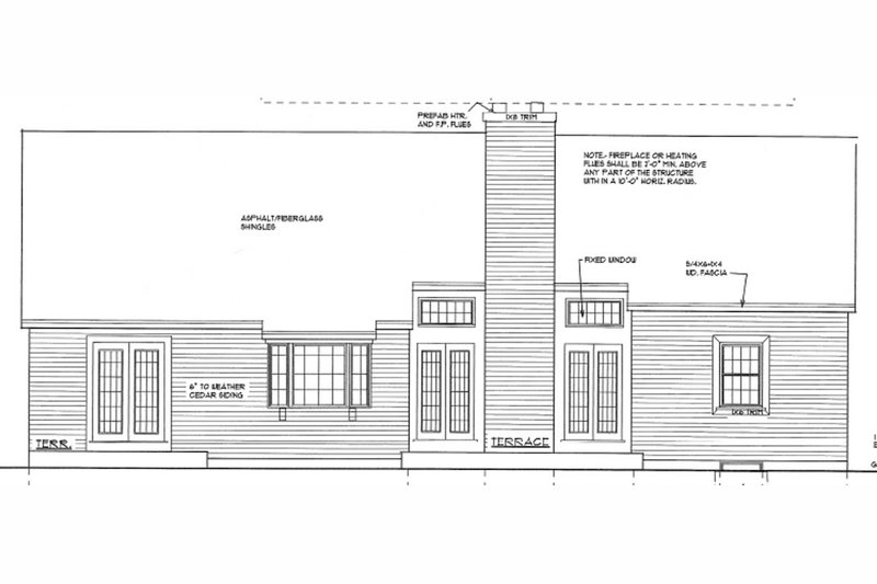 House Plan Design - Exterior - Rear Elevation for Traditional House Plan #3-131 - 3 bed, 2 bath