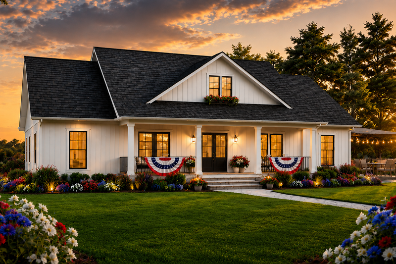 House Blueprint - Exterior - Front Elevation 2 for Farmhouse House Plan #21-507 - 3 bed, 2.5 bath