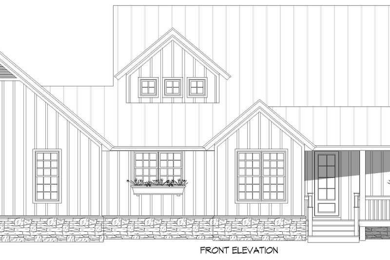 House Blueprint - Exterior - Front Elevation 3 for Farmhouse House Plan #932-1415 - 3 bed, 2.5 bath