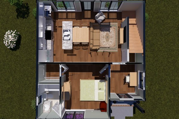 House Blueprint - Cottage Floor Plan - Main Floor Plan #513-2419