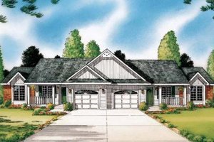Ranch Exterior - Front Elevation Plan #312-597