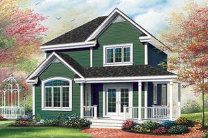 Cottage Exterior - Front Elevation Plan #23-489