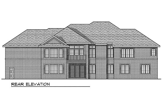 Exterior - Rear Elevation for Traditional House Plan #70-620 - 4 bed, 4.5 bath