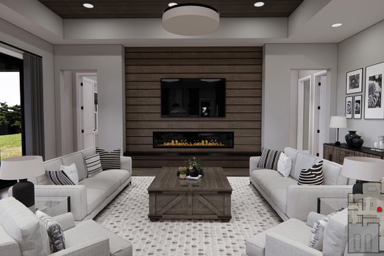 Interior - Family Room for Farmhouse House Plan #51-1217 - 3 bed, 2.5 bath