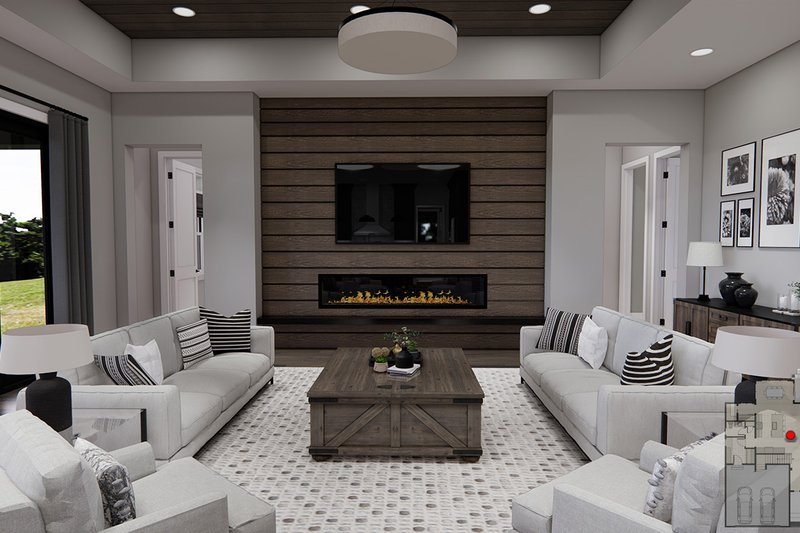 House Blueprint - Interior - Family Room for Farmhouse House Plan #51-1217 - 3 bed, 2.5 bath