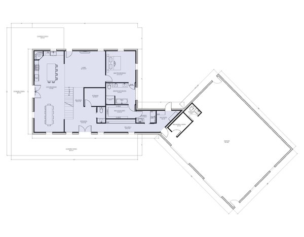 Barndominium Floor Plan - Main Floor Plan #1107-15